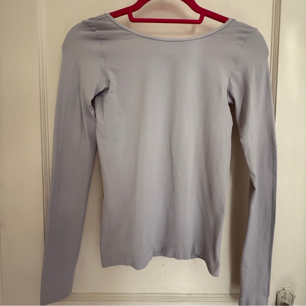 Intimately FP Gray Open Back Long Sleeve Top Size M/L - Picture 1 of 7
